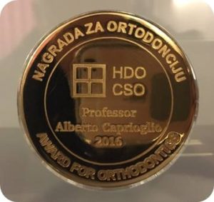 Medaglia d'oro al Merito Ortodontico - Spalato 2016 alberto Caprioglio dentista Pavia