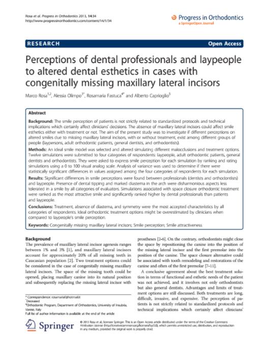 Perceptions of dental professionals and laypeople