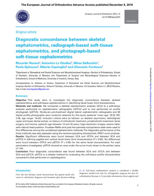 Diagnostic concordance between skeletal cephalometrics, radiograph-based