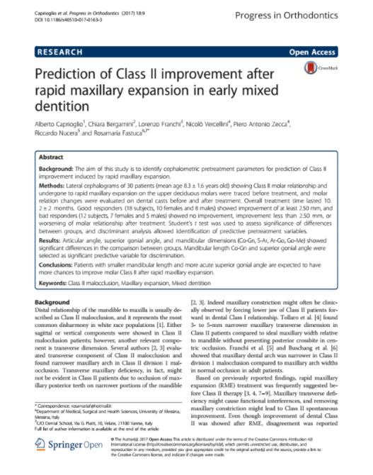 Prediction of Class II improvement