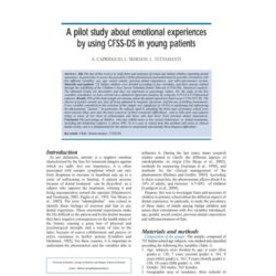 A pilot study about emotional experiences by using CFSS-DS in young patients