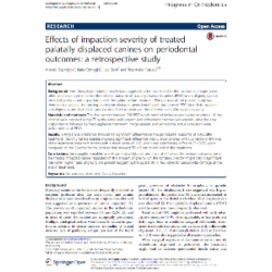 Caprioglio A. et Al.-  PIO 2019 - Effects of impaction severity of treated PDC on periodontal outcames...