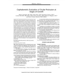 Cephalometric evaluation of ocular protrusion at stages of growth