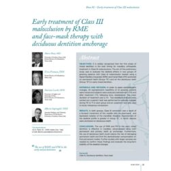 Early treatment of Class III malocclusion by RME and face-mask therapy with deciduous dentition anchorage