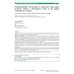 Maxillomandibular advancement in obstructive sleep apnea syndrome patients: a restrospective study on the sagittal cephalometric variables