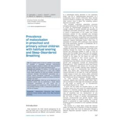 Prevalence of malocclusion in preschool and primary school children with habitual snoring and Sleep-Disordered Breathing