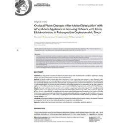 Occlusal Plane Changes After Molar Distalization With a Pendulum Appliance in Growing Patients with Class II Malocclusion: A Retrospective Cephalometric Study