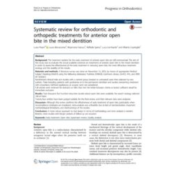 Systematic review for orthodontic and orthopedic treatments for anterior open bite in the mixed dentition