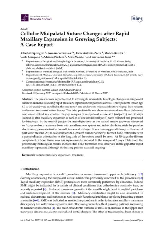 Cellular midpalatal suture changes after rapid maxillary