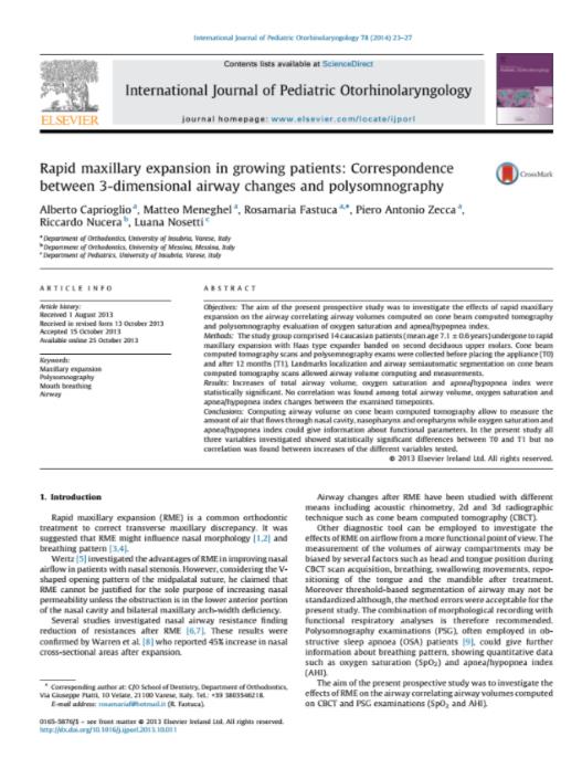 Rapid maxillary expansion in growing patients