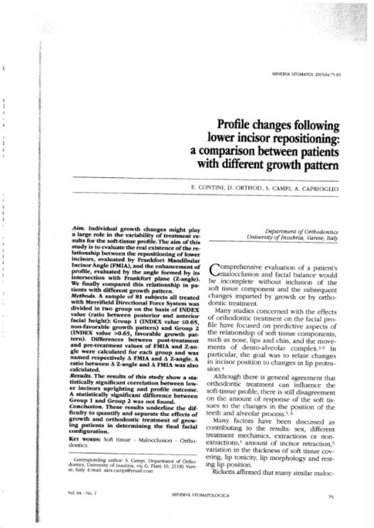 Profile changes following lower incisor repositioning