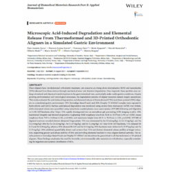 Microscopic Acid-Induced Degradation and Elemental Release From Thermoformed and 3D-Printed Orthodontic Aligners in a Simulated Gastric Environment