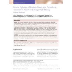 Esthetic evaluation of implants placed after orthodontic treatment in patients with congenitally missing lateral incisors