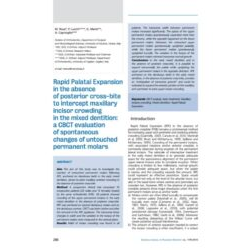 Rapid Palatal Expansion in the absence of posterior cross-bite to intercept maxillary incisor crowding in the mixed dentition: a CBCT evaluation of spontaneous changes of untouched permanent molars - 2016