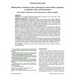 Effectiveness of deciduous molar anchorage for rapid maxillary expansion: a systematic review and meta-analysis