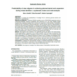 Predictability of clear aligners in achieving planned dental arch expansion during mixed dentition: a systematic review and meta-analysis